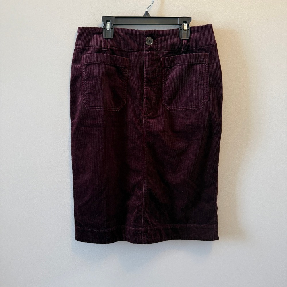 Anthropologie Maeve Corduroy Mid-Length Skirt – Wine – Size Medium – NWT